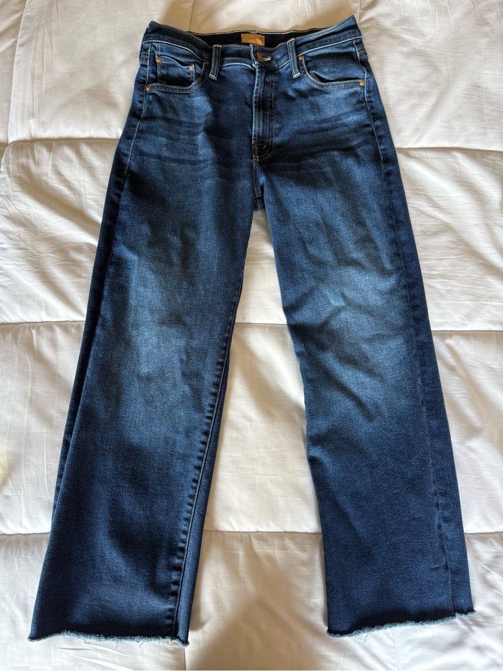 MOTHER Rambler Mid Rise Straight Leg Ankle Fray Jeans Size 28 - Picture 3 of 16